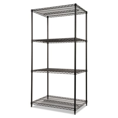 Image showing  4-Shelf NSF-Certified Industrial Wire Shelving Kit, 36 in. x 24 in. x 72 in., Black