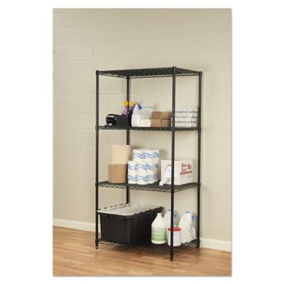Image showing  4-Shelf NSF-Certified Industrial Wire Shelving Kit, 36 in. x 24 in. x 72 in., Black