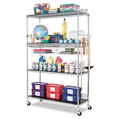 Image showing 3 th Alera 36 in. x 24 in. x 72 in. 4-Shelf NSF Certified Industrial Wire Shelving Kit, Silver