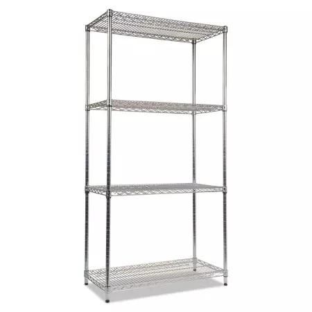 Alera 4-Shelf NSF Certified Industrial Wire Shelving Kit 36 in x 18 in x 72 in. Freestanding Shelving Units