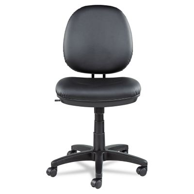 Alera Interval Series Swivel and Tilt Leather Chair, Supports Up to 275 lb., Black Seat, Black Back, Black Base