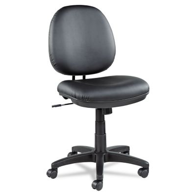 Image showing  Interval Series Swivel and Tilt Leather Chair, Supports Up to 275 lb., Black Seat, Black Back, Black Base