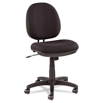 Alera Interval Series Swivel and Tilt Fabric Chair, Supports Up to 275 lb., Black Seat, Black Back, Black Base