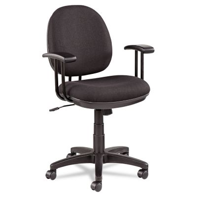 Image showing  Interval Series Swivel and Tilt Fabric Chair, Supports Up to 275 lb., Black Seat, Black Back, Black Base
