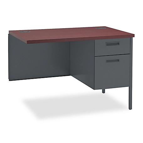 HON Metro Classic Series Work Station Return, Right, Mahogany/Charcoal, 24 in. x 42 in. x 29.5 in.