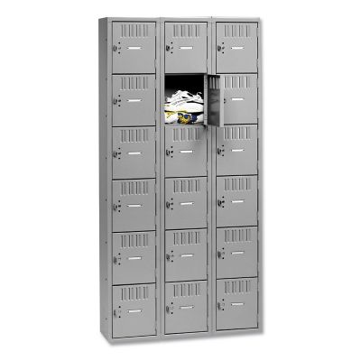 Tennsco Box Triple Stack Locker Compartments, Medium Gray