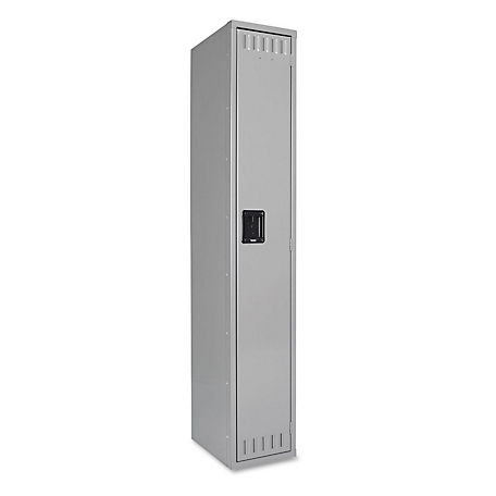 Tennsco 1-Tier Storage Locker, 12 in. x 18 in. x 72 in., Medium Gray