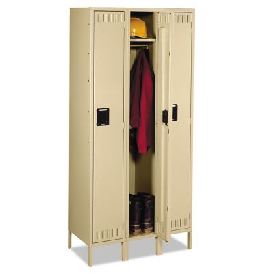 Tennsco Single-Tier Triple Stack Locker with Legs, 36 in. x 18 in. x 72 in., Sand