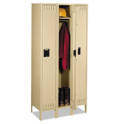 Tennsco Single-Tier Locker with Legs, 36 in. x 18 in. x 72 in., Sand, Three Units