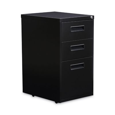 Alera 3-Drawer Metal Pedestal File Cabinet, 4 Casters, Steel Ball Bearing Slide Suspension