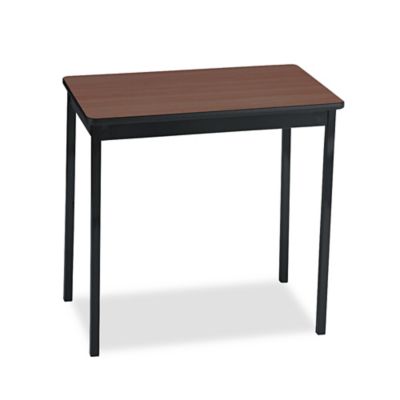 Barricks Rectangular Utility Table, Walnut/Black