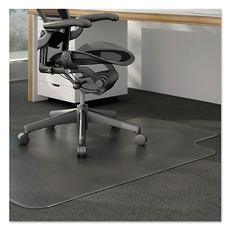Alera Vinyl Moderate Use Studded Chair Mat for Low Pile Carpet, Smooth Beveled Edge