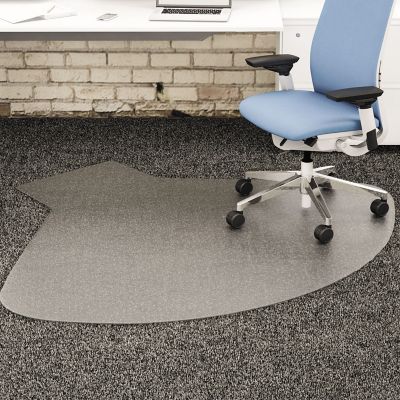 Deflecto Vinyl Supermat Frequent Use Chair Mat for Medium Pile Carpet, Workstation