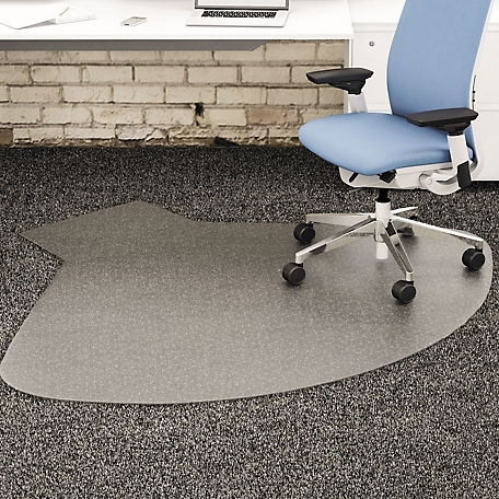Deflecto Vinyl Supermat Frequent Use Chair Mat for Medium Pile Carpet, Workstation