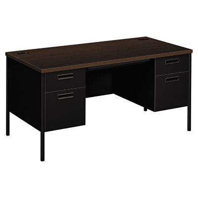 HON Metro Classic Double Pedestal Desk, Laminated Top