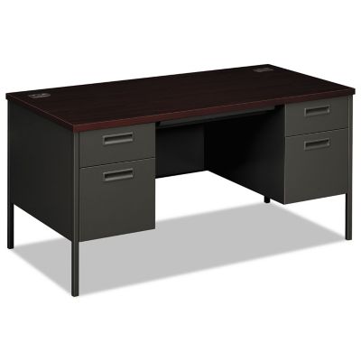 HON Metro Classic Double Pedestal Desk, Laminated Top