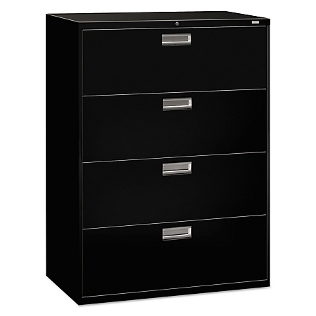 HON 600 Series 4-Drawer Lateral File Cabinet, Putty, 18 in. D x 42 in. W x 52.5 in. H, 232 lb.