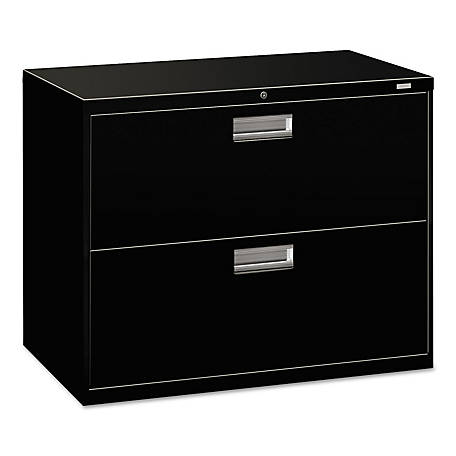 HON 600 Series 2-Drawer Lateral File Cabinet, Steel Ball Bearing Suspension, 36 in. Mechanical Interlock