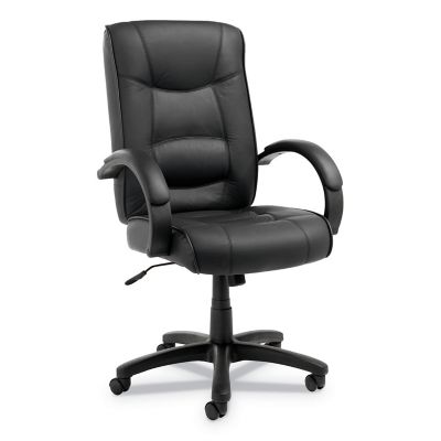 Alera Strada Series Swivel and Tilt High-Back Top-Grain Leather Chair, Supports Up to 275 lb.