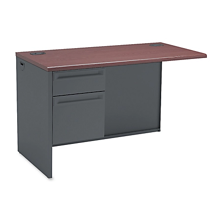 HON 38000 Series Flush Return, Left, Mahogany/Charcoal, 24 in. D, 48 in. W, 29.5 in. H, 124 lb.