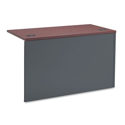 Image showing  24 in. 38000 Series Left Flush Return Desk with 2 Drawers, Mahogany/Charcoal