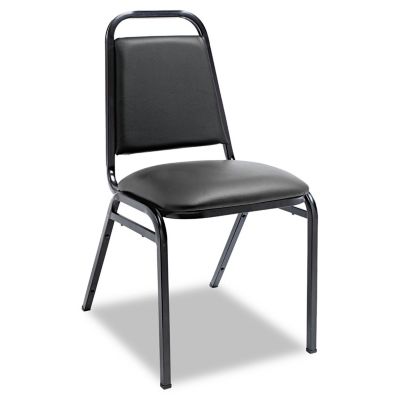 Alera Padded Steel Stacking Chair, Vinyl Upholstery