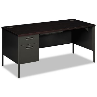 HON Metro Classic Left Pedestal Desk, Durable Laminate Top