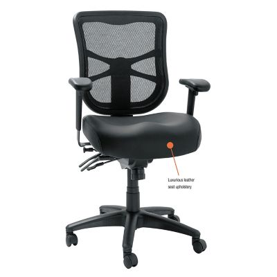 Image showing  Elusion Series Mesh/Leather Mid-Back Multifunction Chair, Supports Up to 275 lb.