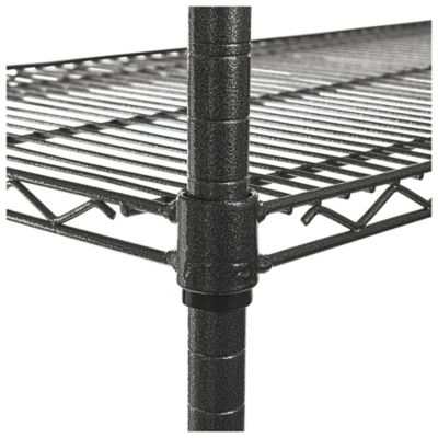 Image showing 2 th Alera 4-Shelf NSF Certified Wire Shelving Kit with Casters, 48 in. x 18 in. x 72 in. Black Anthracite