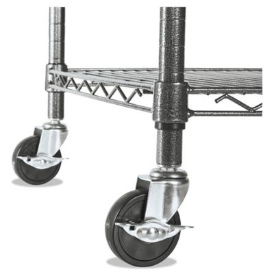 Image showing 3 th Alera 4-Shelf NSF Certified Wire Shelving Kit with Casters, 48 in. x 18 in. x 72 in. Black Anthracite