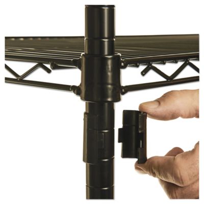 Image showing 5 th Alera 48 in. x 18 in. x 72 in. 4-Shelf NSF Certified Wire Shelving Kit with Casters, Black