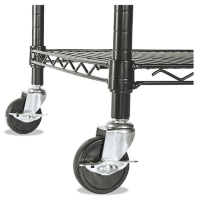 Image showing 8 th Alera 48 in. x 18 in. x 72 in. 4-Shelf NSF Certified Wire Shelving Kit with Casters, Black
