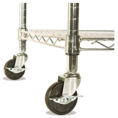 Image showing 7 th Alera 4-Shelf NSF Certified Wire Shelving Kit with Casters, 48 in. x 18 in. x 72 in. Silver