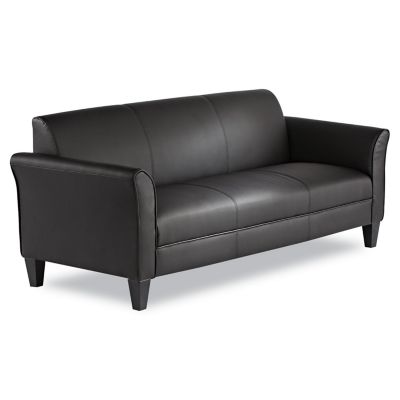 Image showing 1 th Alera Reception Lounge 3-Cushion Sofa Furniture, Soft Black Leather