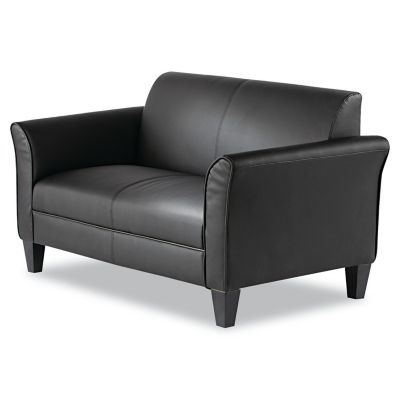 Image showing 1 th Alera Reception Lounge 3-Cushion Sofa Furniture, Soft Black Leather