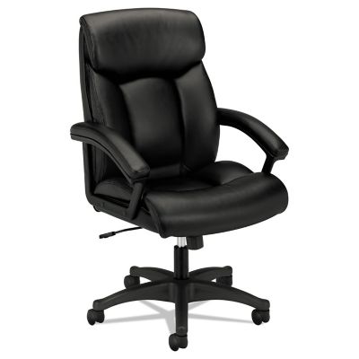 HON HVL151 Executive High-Back Leather Chair, Supports Up to 250 lb -  VL151SB11