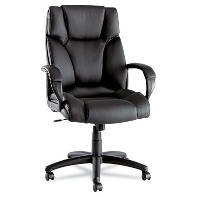 Alera Fraze Executive Swivel and Tilt High-Back Leather Chair, Supports Up to 275 lb., Black