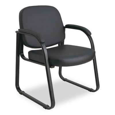 Alera Genaro Series Half-Back Sled Base Vinyl Guest Chair, Thickly Padded, Steel Base