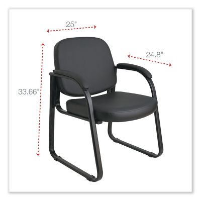 Image showing 1 th Alera Genaro Series Half-Back Sled Base Vinyl Guest Chair, Thickly Padded, Steel Base