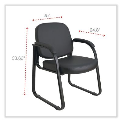 Image showing  Genaro Series Half-Back Sled Base Fabric Guest Chair, Thickly Padded, Steel Base