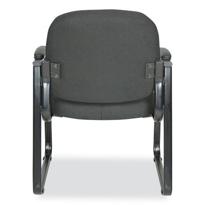 Image showing  Genaro Series Half-Back Sled Base Fabric Guest Chair, Thickly Padded, Steel Base