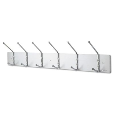 Safco Metal Wall Rack with 6 Ball-Tipped Double-Hooks