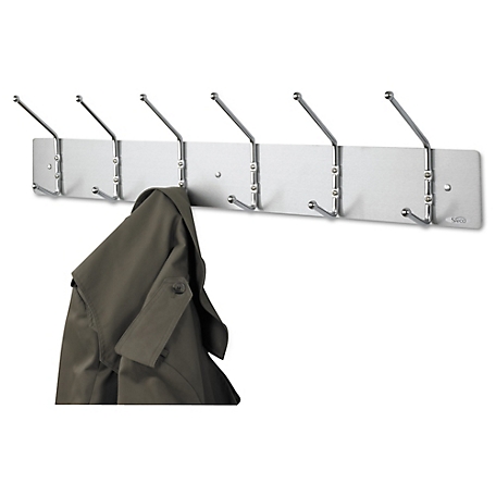 StyleWell 27-inch 6-Hook Wall Mounted Coat Rack in White and Satin