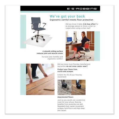 Image showing  Vinyl Natural Origins Chair Mat with Lip for Carpet, Straight Edge