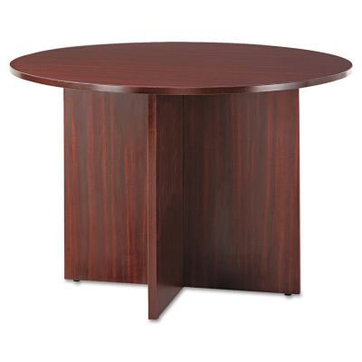 Alera Valencia Round Conference Table with Legs, 42 in. Diameter, Mahogany