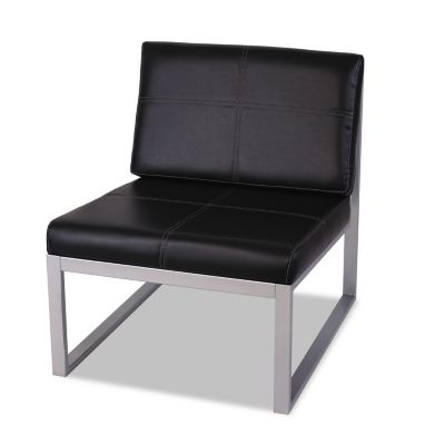 Image showing  Ispara Series Armless Chair, Soft Durable Leather, Contemporary Geometric Styling