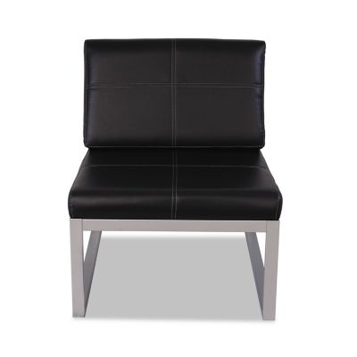 Image showing  Ispara Series Armless Chair, Soft Durable Leather, Contemporary Geometric Styling