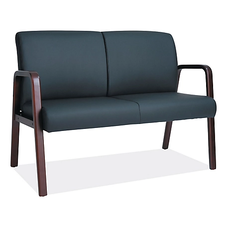 Alera Reception Lounge Series Wood Love Seat, 44-7/8 x 26-1/8 in. x 33 in.