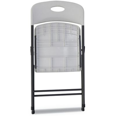 Alera Molded Resin Folding Chair, Steel Frame