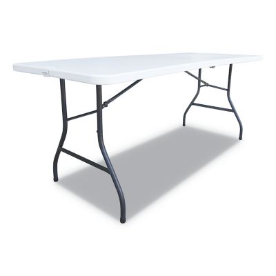 Alera Fold-in-Half Resin Folding Table, Steel Frame